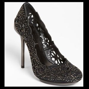 BCBGMaxAzria black suede pumps size 9 brand new